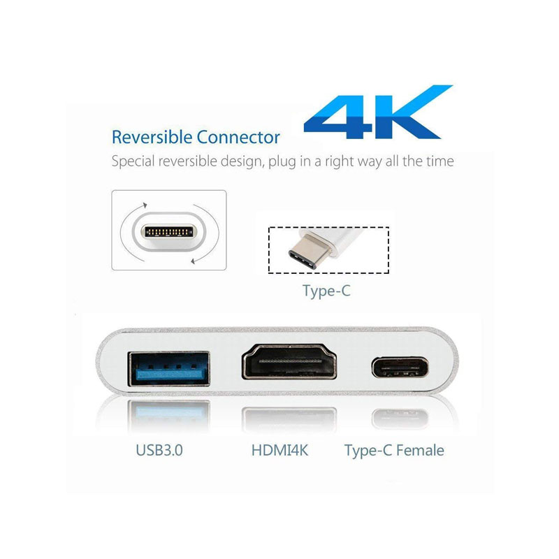 تبدیل کننده USB-C به HDMI/USB3/USBC تبدیل کننده USB-C به HDMI/USB3/USBC