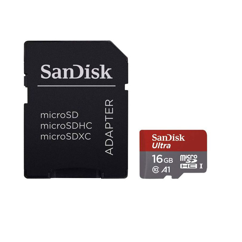 کارت حافظه microSDHC سن دیسک Ultra A1  ظرفیت 16 گیگابایت به همراه آداپتور SD
