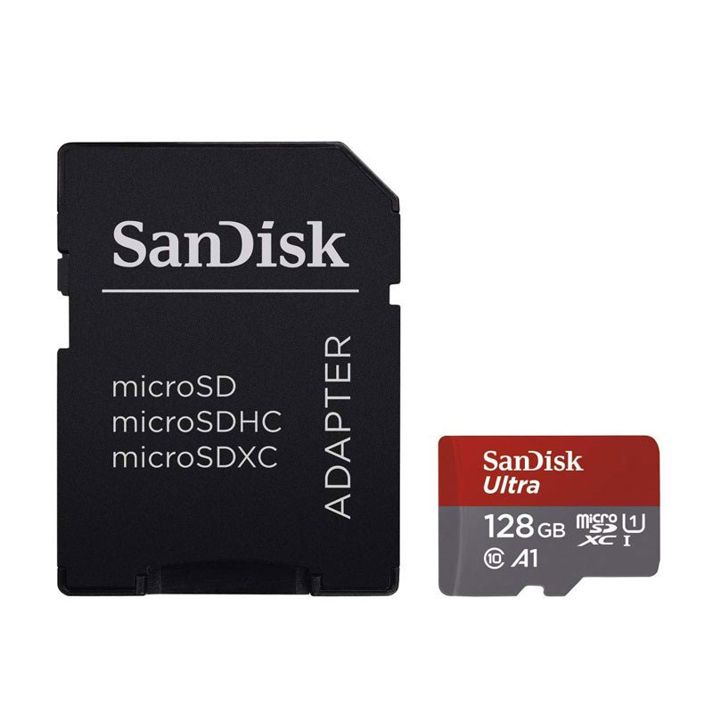 کارت حافظه microSDXC سن دیسک Ultra A1 ظرفیت 128 گیگابایت به همراه آداپتور SD