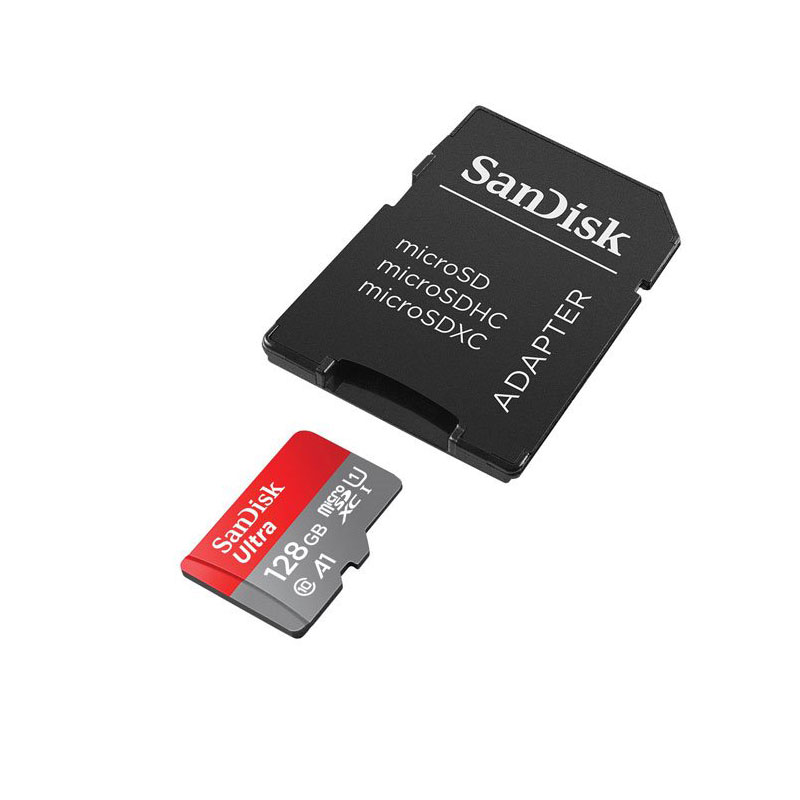 کارت حافظه microSDXC سن دیسک Ultra A1 ظرفیت 128 گیگابایت به همراه آداپتور SD